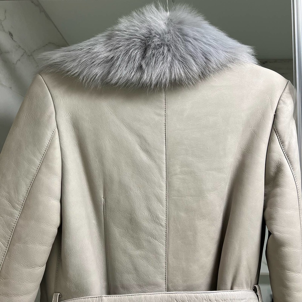 REISS Lonine Shearling Coat in Grey - Picture 14 of 14